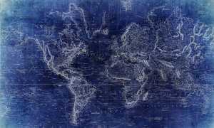 Grafika Metalic Art Mapa MA2021018