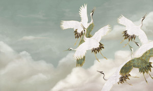 Grafika Wall Art Sage tsuru