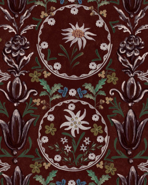 Tapeta MINDTHEGAP TYROL APRES-SKI HOME COLLECTION EDELWEISS Burgundy WP20694