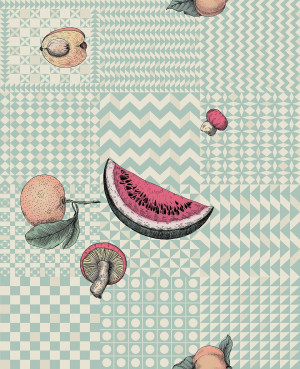 Tapeta dekoracyjna Cole&Son Fornasetti Senzo Tempo II Frutta e Geometrico 123/6029