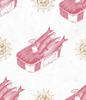 Tapeta MINDTHEGAP Sardines Red WP20011