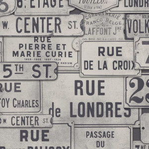 Tapeta MINDTHEGAP Eclectic Neutral Street Signs WP20035