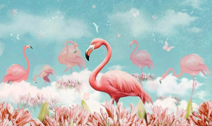 Grafika Metalic Art Flamingi MS20230801