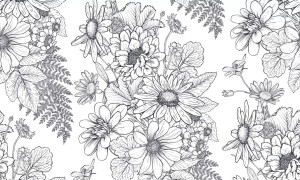 Grafika Metalic Art Linearne Kwiaty AW2023002-FLO