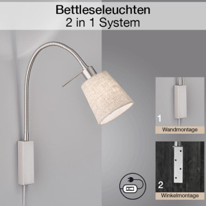 Reflektor Ścienny Elastyczny Wolke Fischer&Honsel E14 1x10W w kolorze niklu metal
