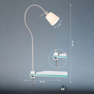 Lampa zaciskowa Jam Fischer&Honsel E14 1x10W w kolorze niklu metal