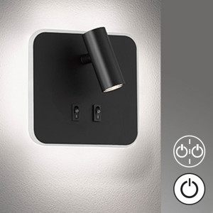 Lampa ścienna Mila Fischer&Honsel LED 1x1,5W czarny metal