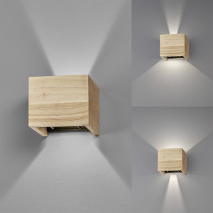 Lampa ścienna Paloma Fischer&Honsel LED 2x3W drewno