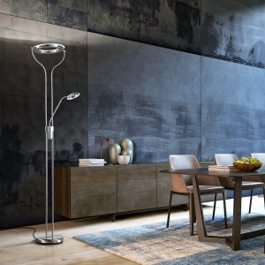 Lampa Podłogowa Davos Fischer&Honsel LED 1x30W w kolorze niklu metal