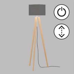 Lampa Podłogowa SHINE-WOOD Fischer&Honsel E27 3x40W w kolorze niklu metal