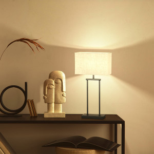 Lampa stołowa Ann Fischer&Honsel E27 1x40W piaskowo-czarny metal