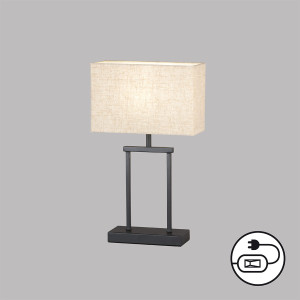 Lampa stołowa Ann Fischer&Honsel E27 1x40W piaskowo-czarny metal