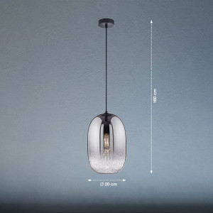 Lampa Wisząca Trace Fischer&Honsel E27 1x60W czarny metal