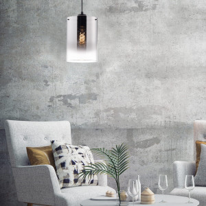 Lampa Wisząca Samu Fischer&Honsel E27 1x40W piaskowo-czarny metal