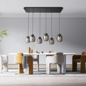 Lampa Wisząca Regi Fischer&Honsel E27 6x40W piaskowo-czarny metal