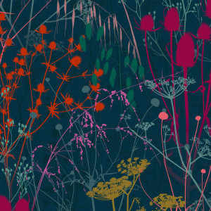 Tapeta Clarissa Hulse SUMMER BORDER WALLPAPER – RAINBOW 120395
