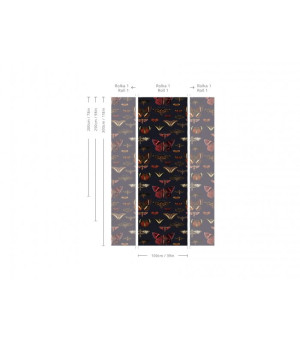 Wallcolors Tapeta Butterflies Navy Blue
