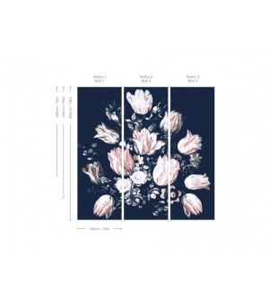 Wallcolors Tapeta Floral Navy