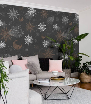 Wallcolors Tapeta Moon and sun red