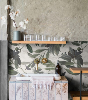 Wallcolors Tapeta Olive Branch White