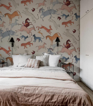 Wallcolors Tapeta Oriental Animals Beige