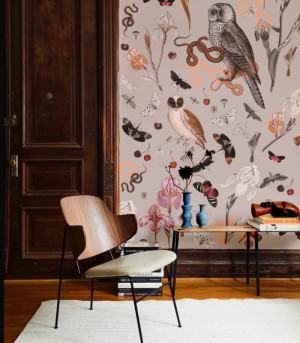 Wallcolors Tapeta Pink Owls