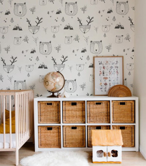 Wallcolors Tapeta Teddy Bears White