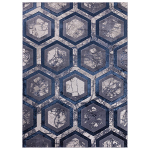 Dywan Asiatic Aurora Hexagon Metallic Blue Rug AU19