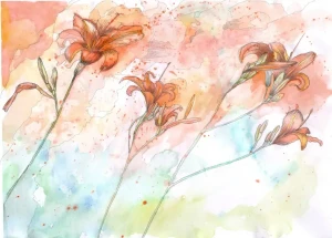 Grafika Metalic Art Lilie Orange MA2022014