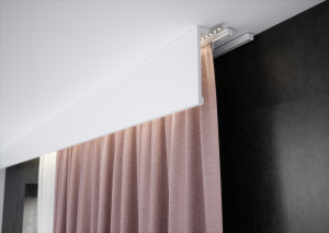 Listwa karniszowa lakierowana biała Creativa LIGHTBLOCKER – osłona karnisza z kanałem LED LK-04M