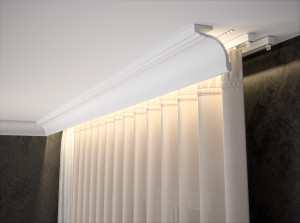Listwa karniszowa Creativa LIGHTBLOCKER – osłona karnisza z kanałem LED LK-05 244 cm