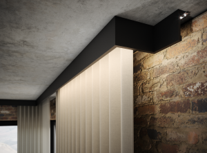 Listwa karniszowa Creativa LIGHTBLOCKER – osłona karnisza z kanałem LED LK-01 CZARNA 244 cm