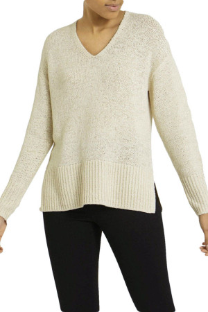 Dunnes Jasnobeżowy Sweter w Szpic