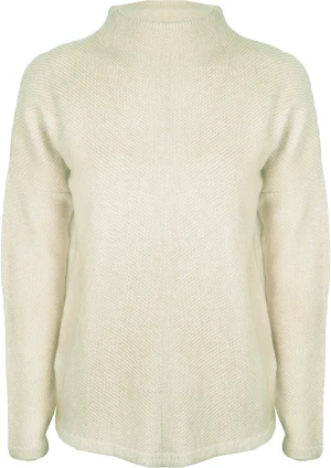 Teksturowany Beżowy Sweter z Półgolfem
