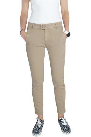 Esprit Beżowe Spodnie Typu Chino Tencel, Short