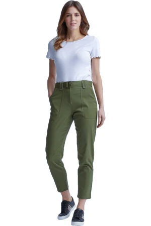 Dorothy Perkins Oliwkowe Jeansy z Paskiem