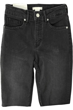 H&M Jeansowe Czarne Spodenki Super Stretch Regular Waist