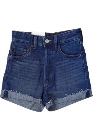 H&M Jeansowe Spodenki Ciemny Jeans High Waist Short