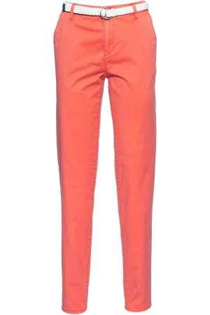 Esprit Bawełniane Lekkie Koralowe Spodnie Chino, Regular