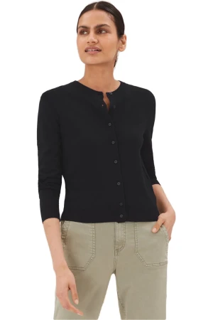 Czarny Sweter Kardigan Eco Wiskoza