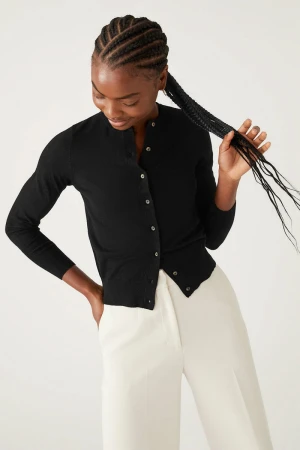 M&S Czarny Sweter Kardigan Eco Wiskoza /B/