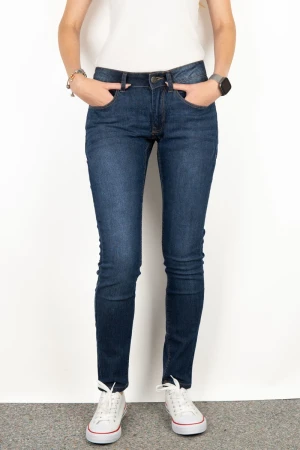 Bershka Damskie Granatowe Spodnie Jeansy
