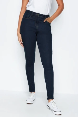 M&Co Damskie Granatowe Jeansowe Spodnie Jeansy, Regular