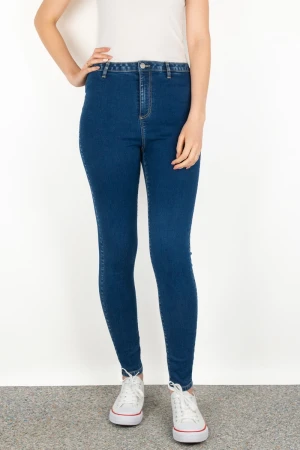 C&A Damskie Jeansy Ciemny Jeans Super Skinny z Wysokim Stanem