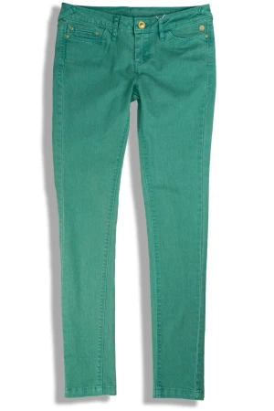 Bershka Damskie Szmaragdowe Jeansy Super Skinny