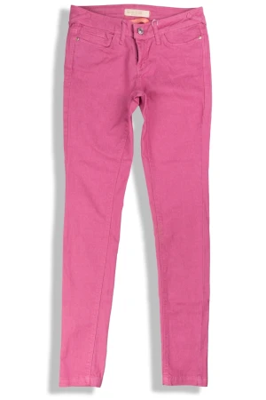Bershka Damskie Różowe Jeansy Super Skinny