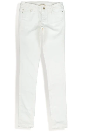 Bershka Damskie Białe Jeansy Super Skinny