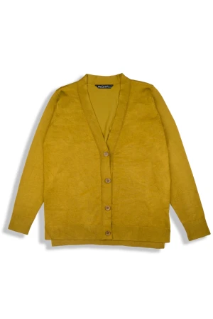 M&Co Bursztynowy Sweter Kardigan V-Neck