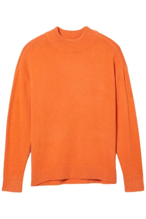 Joe Fresh Pąsowy Sweter z Rayonu ze Stójką