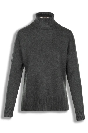 TU Grafitowy Sweter Golf w Jodełkę